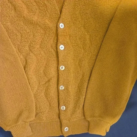 Rare Vintage 1950s-1960s Textured Wool Cardigan by Arena - Size Large - Picture 2 of 11